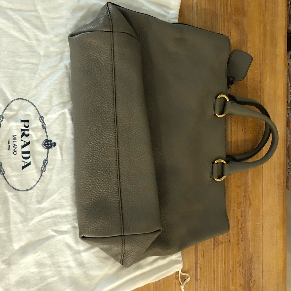 Prada Taupe Leather Tote Bag - Picture 4 of 5